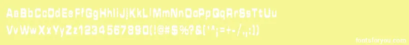 HammeredType-Schriftart – Weiße Schriften auf gelbem Hintergrund