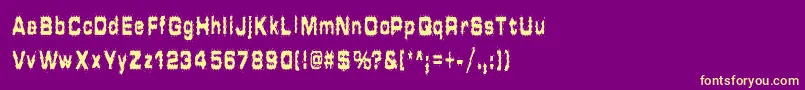 HammeredType Font – Yellow Fonts on Purple Background