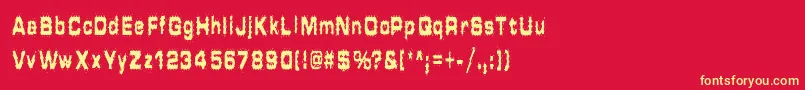 HammeredType-fontti – keltaiset fontit punaisella taustalla