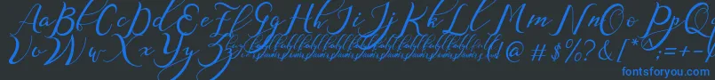 NazeefaDemo Font – Blue Fonts on Black Background