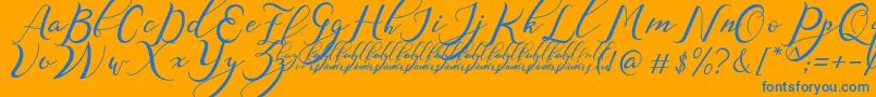NazeefaDemo Font – Blue Fonts on Orange Background