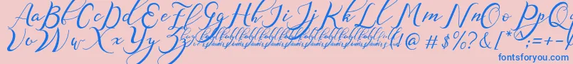 NazeefaDemo Font – Blue Fonts on Pink Background