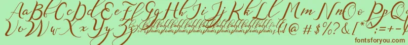 NazeefaDemo Font – Brown Fonts on Green Background