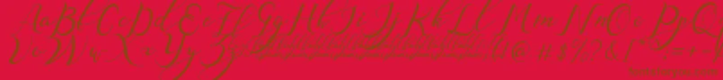 NazeefaDemo Font – Brown Fonts on Red Background
