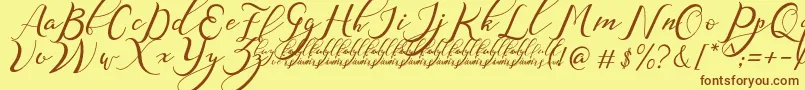 NazeefaDemo Font – Brown Fonts on Yellow Background