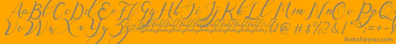 NazeefaDemo-Schriftart – Graue Schriften auf orangefarbenem Hintergrund