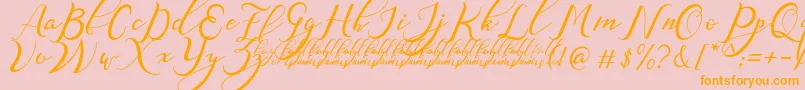 NazeefaDemo-Schriftart – Orangefarbene Schriften auf rosa Hintergrund