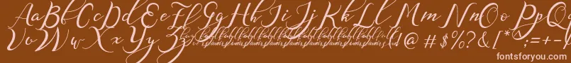 NazeefaDemo Font – Pink Fonts on Brown Background