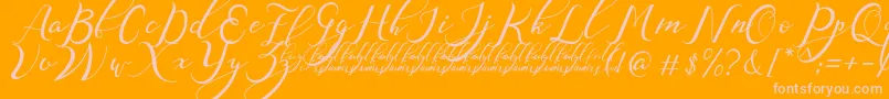 NazeefaDemo Font – Pink Fonts on Orange Background
