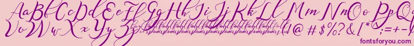 NazeefaDemo-Schriftart – Violette Schriften auf rosa Hintergrund