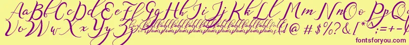 Шрифт NazeefaDemo – фиолетовые шрифты на жёлтом фоне