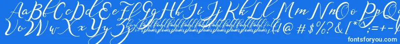 NazeefaDemo-Schriftart – Weiße Schriften auf blauem Hintergrund