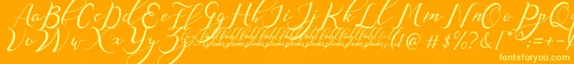 Шрифт NazeefaDemo – жёлтые шрифты на оранжевом фоне