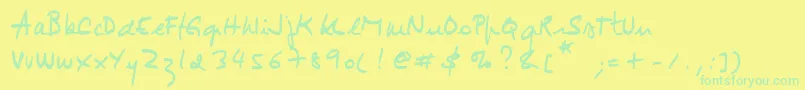 Jimmy1 Font – Green Fonts on Yellow Background