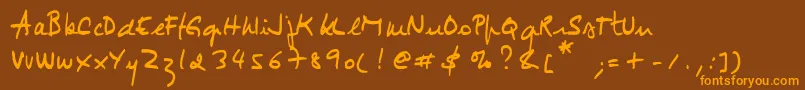 Jimmy1 Font – Orange Fonts on Brown Background