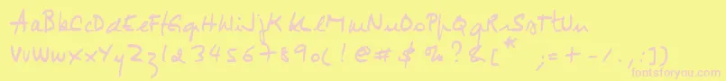 Jimmy1 Font – Pink Fonts on Yellow Background
