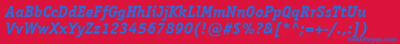 ItcOfficinaSerifLtBoldItalic Font – Blue Fonts on Red Background