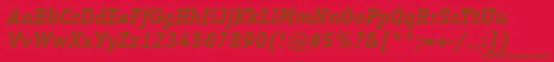 ItcOfficinaSerifLtBoldItalic Font – Brown Fonts on Red Background