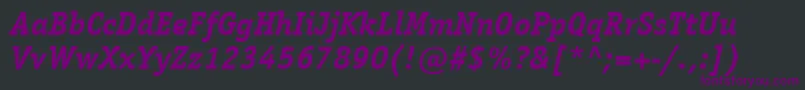 Шрифт ItcOfficinaSerifLtBoldItalic – фиолетовые шрифты на чёрном фоне