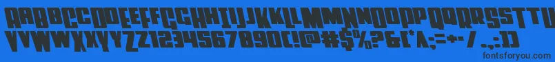 Powerlordleft Font – Black Fonts on Blue Background