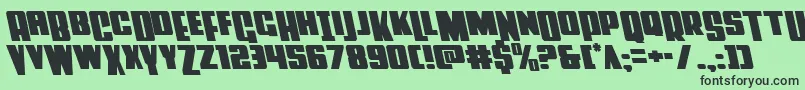 Powerlordleft Font – Black Fonts on Green Background
