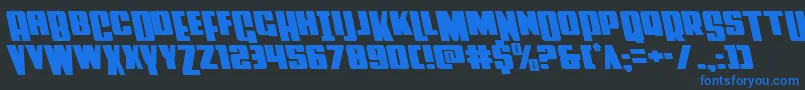 Powerlordleft Font – Blue Fonts on Black Background
