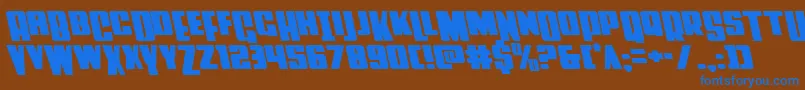 Powerlordleft Font – Blue Fonts on Brown Background