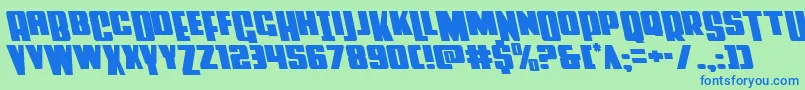 Powerlordleft Font – Blue Fonts on Green Background