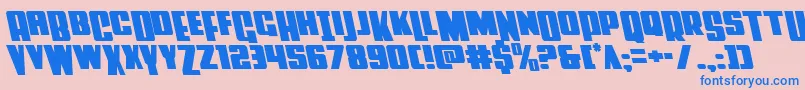 Powerlordleft Font – Blue Fonts on Pink Background