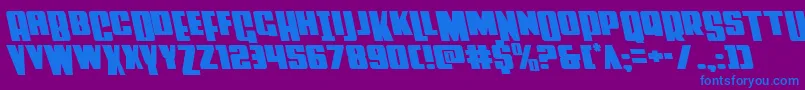 Powerlordleft Font – Blue Fonts on Purple Background