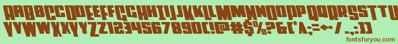 Powerlordleft Font – Brown Fonts on Green Background