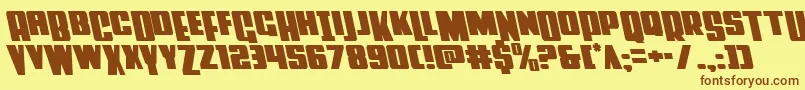 Powerlordleft Font – Brown Fonts on Yellow Background
