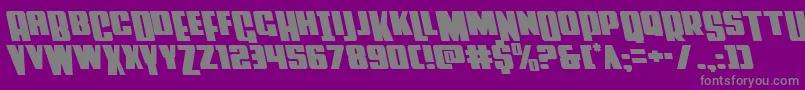 Powerlordleft-fontti – harmaat kirjasimet violetilla taustalla