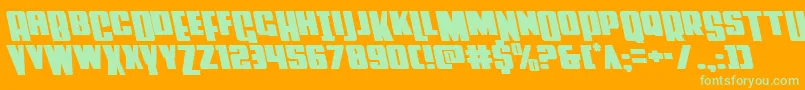 Powerlordleft Font – Green Fonts on Orange Background