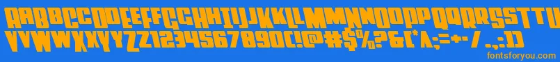 Powerlordleft Font – Orange Fonts on Blue Background