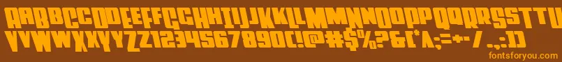 Powerlordleft Font – Orange Fonts on Brown Background