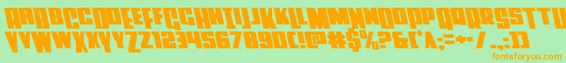 Powerlordleft Font – Orange Fonts on Green Background