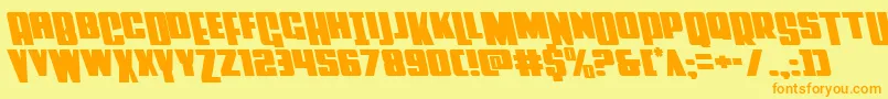 Powerlordleft Font – Orange Fonts on Yellow Background