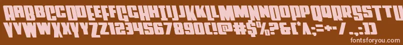 Powerlordleft Font – Pink Fonts on Brown Background