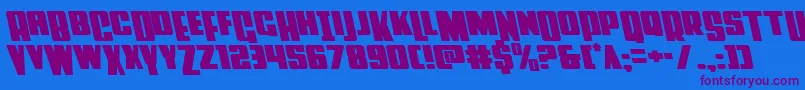 Powerlordleft Font – Purple Fonts on Blue Background