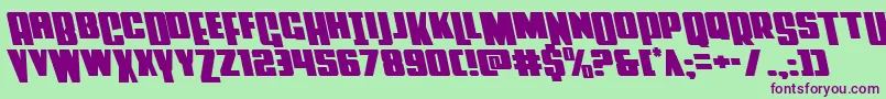 Powerlordleft Font – Purple Fonts on Green Background