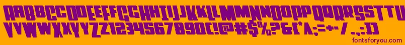 Powerlordleft Font – Purple Fonts on Orange Background