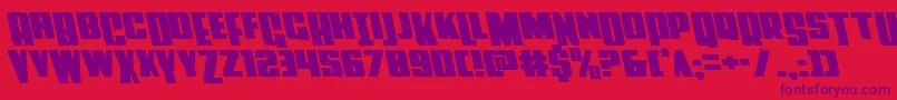 Powerlordleft Font – Purple Fonts on Red Background