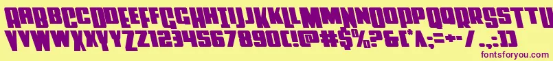 Powerlordleft Font – Purple Fonts on Yellow Background