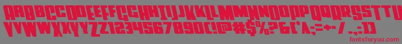 フォントPowerlordleft – 赤い文字の灰色の背景