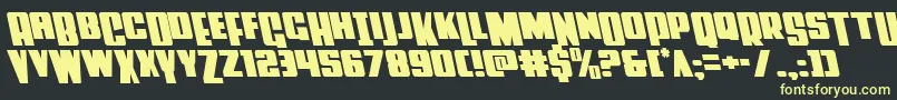 Powerlordleft Font – Yellow Fonts on Black Background