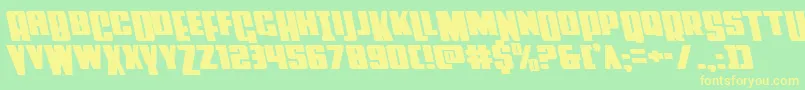 Powerlordleft Font – Yellow Fonts on Green Background