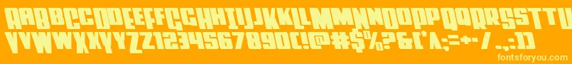 Powerlordleft Font – Yellow Fonts on Orange Background