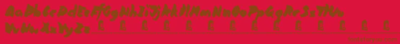 フォントTimesAreHard – 赤い背景に茶色の文字