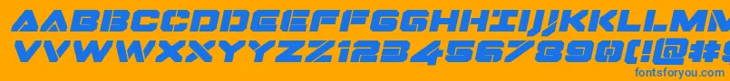 Dominojackexpandital Font – Blue Fonts on Orange Background